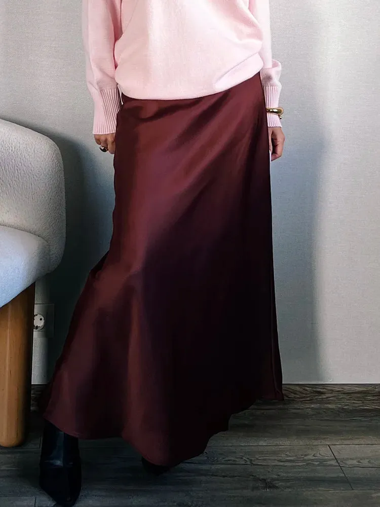 Bela Satin Bias Skirt