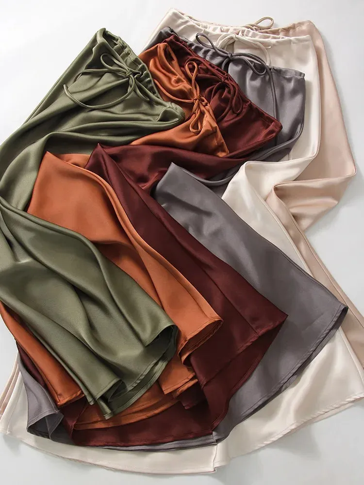Bela Satin Bias Skirt