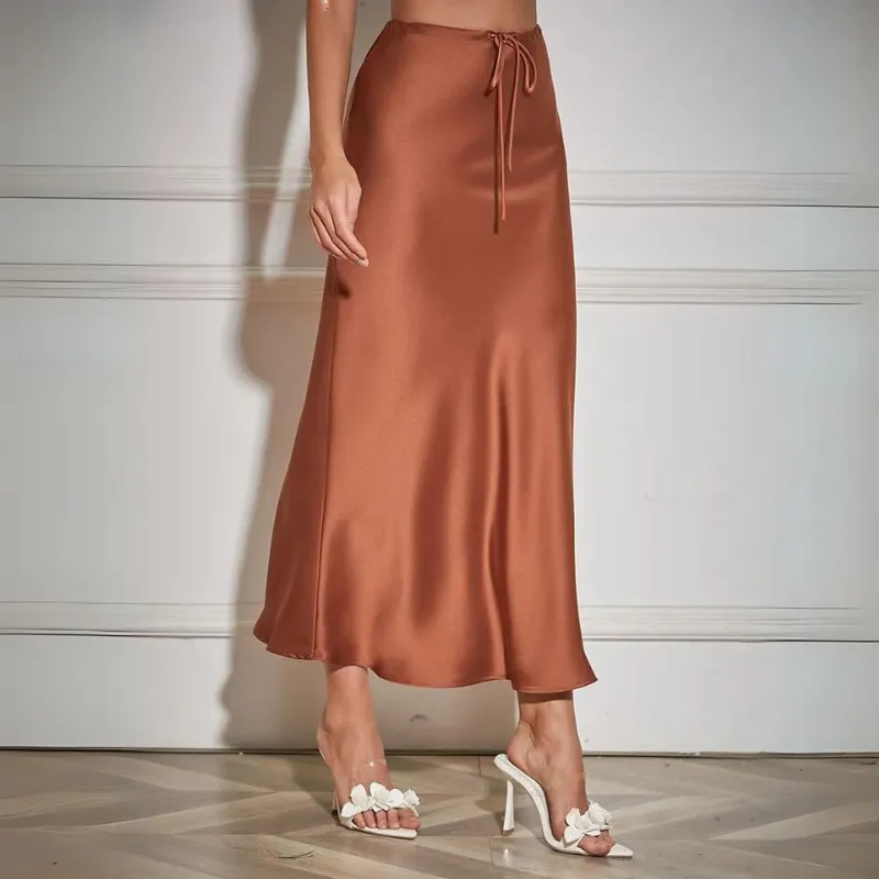 Bela Satin Bias Skirt