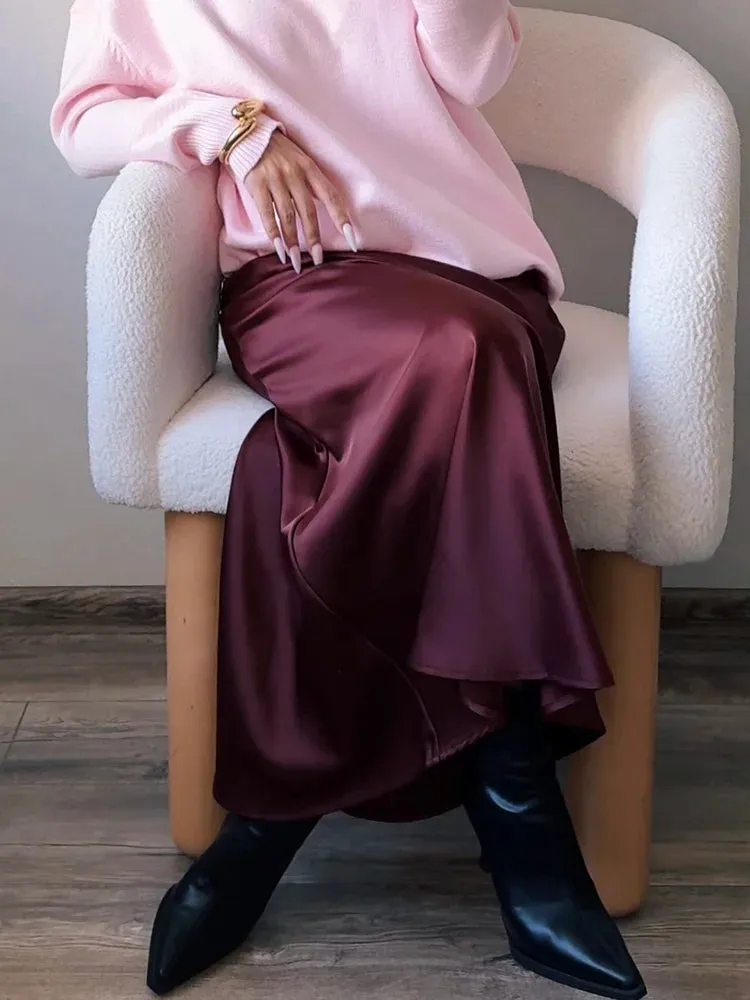 Bela Satin Bias Skirt