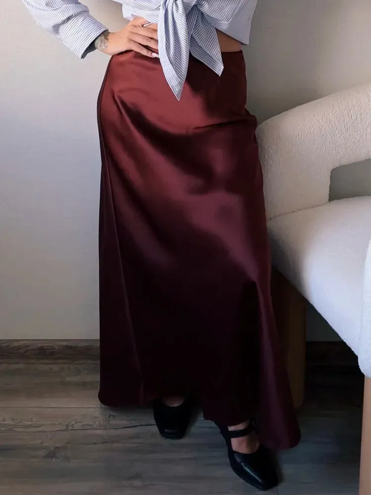 Bela Satin Bias Skirt