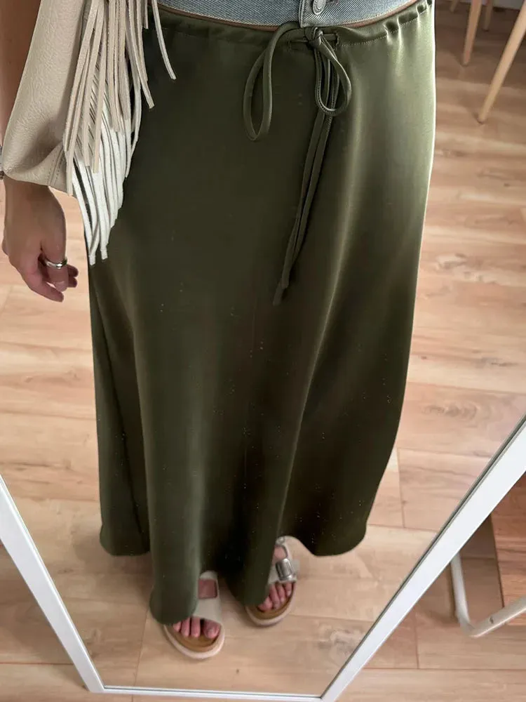 Bela Satin Bias Skirt