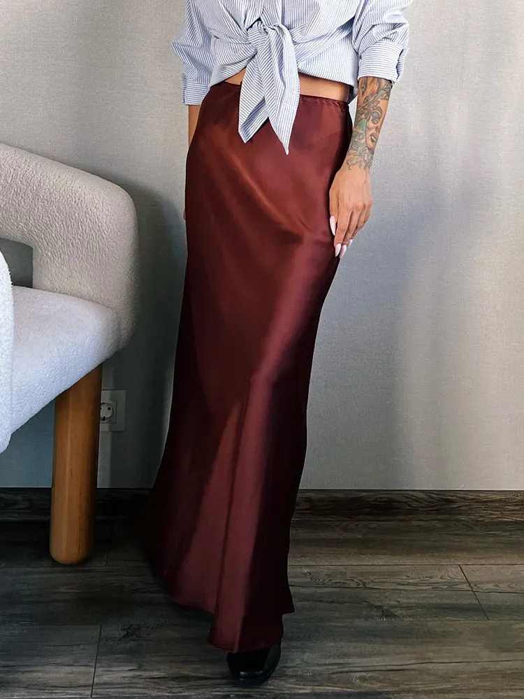 Bela Satin Bias Skirt