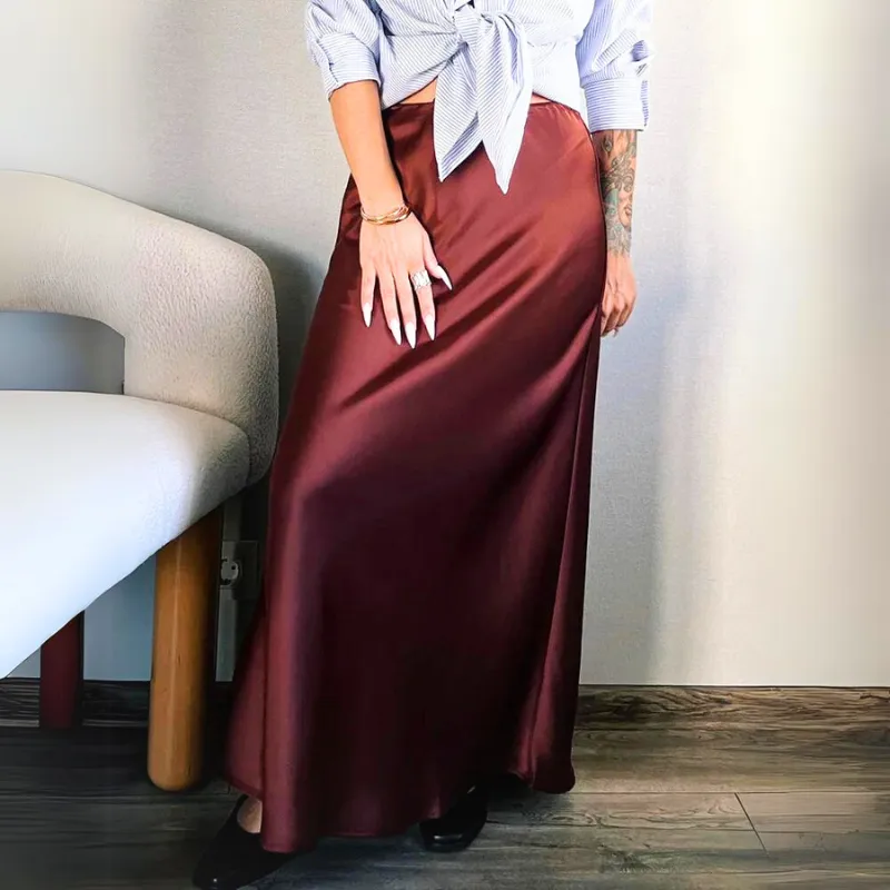 Bela Satin Bias Skirt