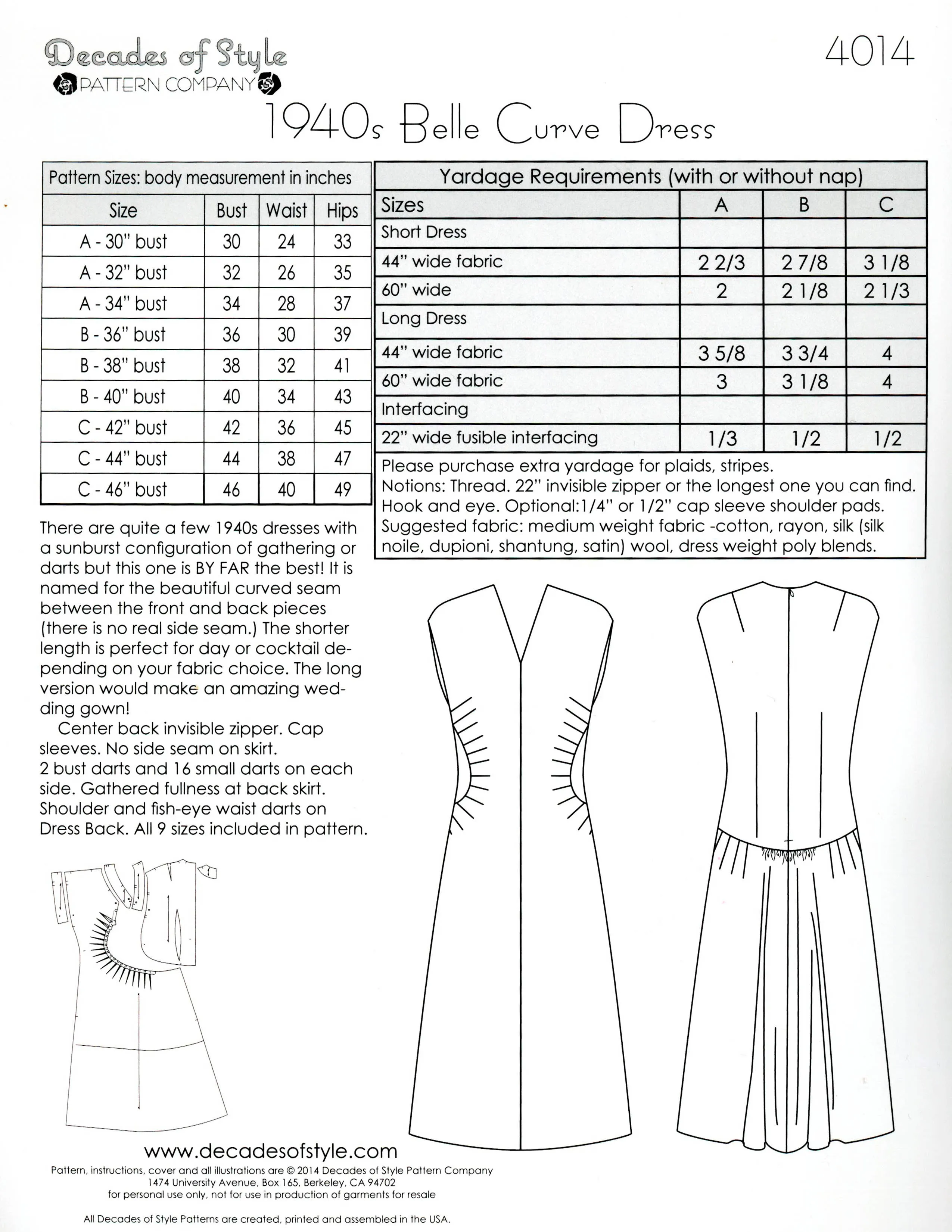 Belle Curve 1930 Sewing Pattern
