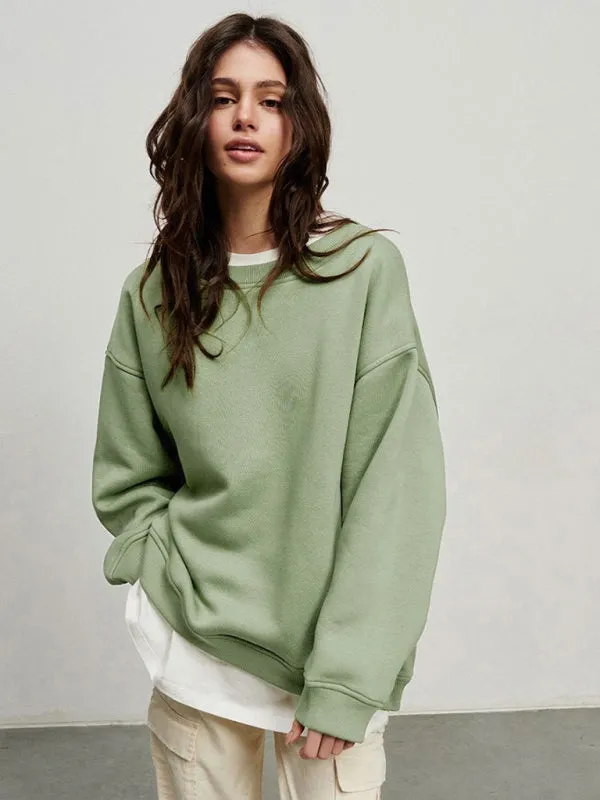 BerryBetty - Feminine Round neck polar fleece casual fashiononable loose sweatshirt