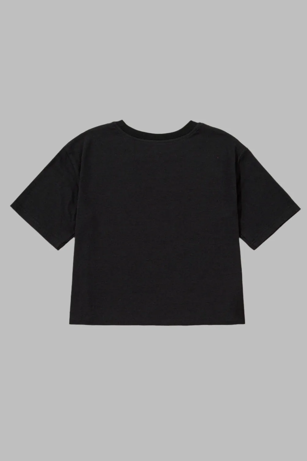 Black Checkerboard Peace Sign Printed Round Neck Graphic TShirt