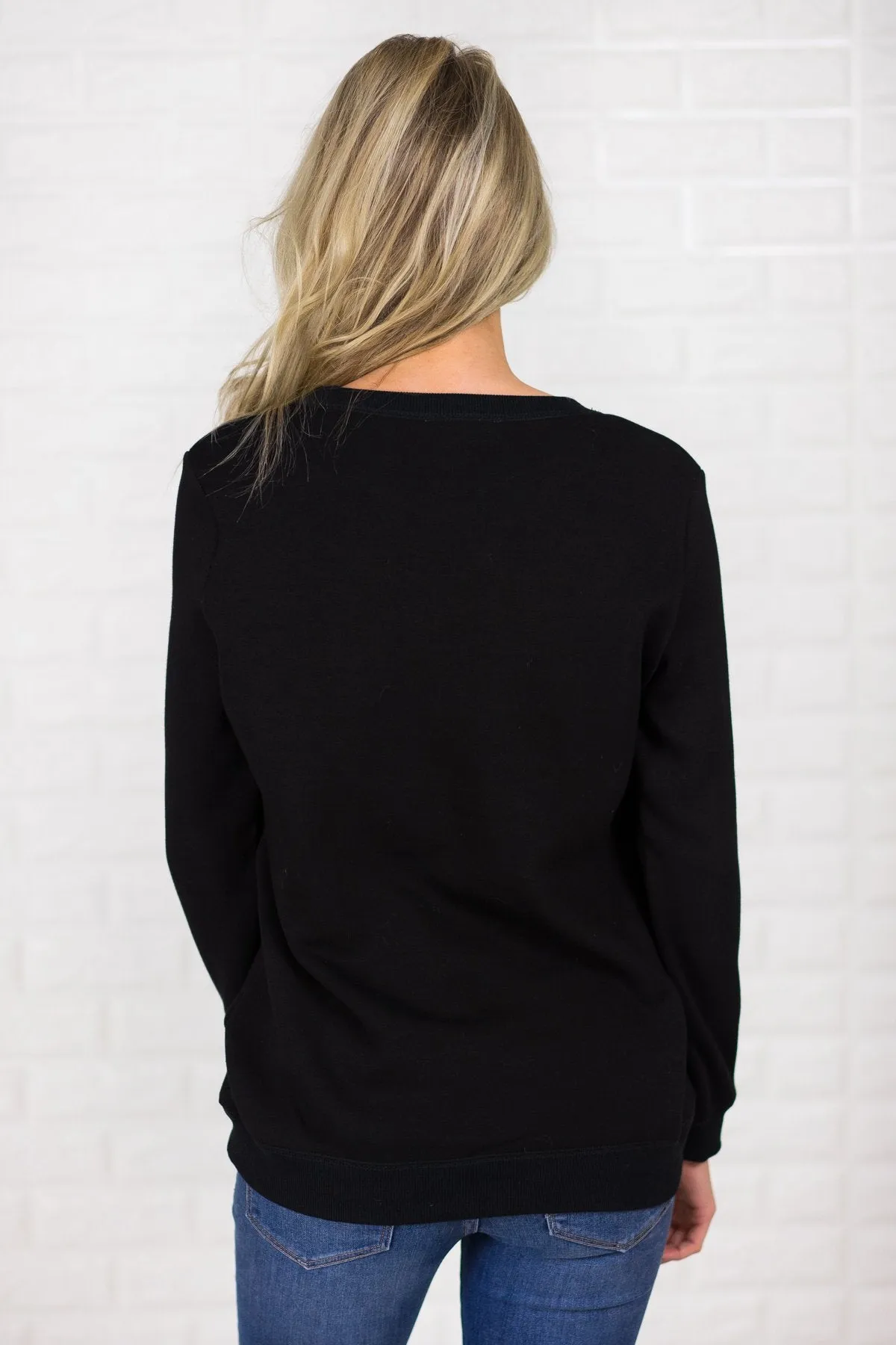 Black Cow Skull Sweatshirt