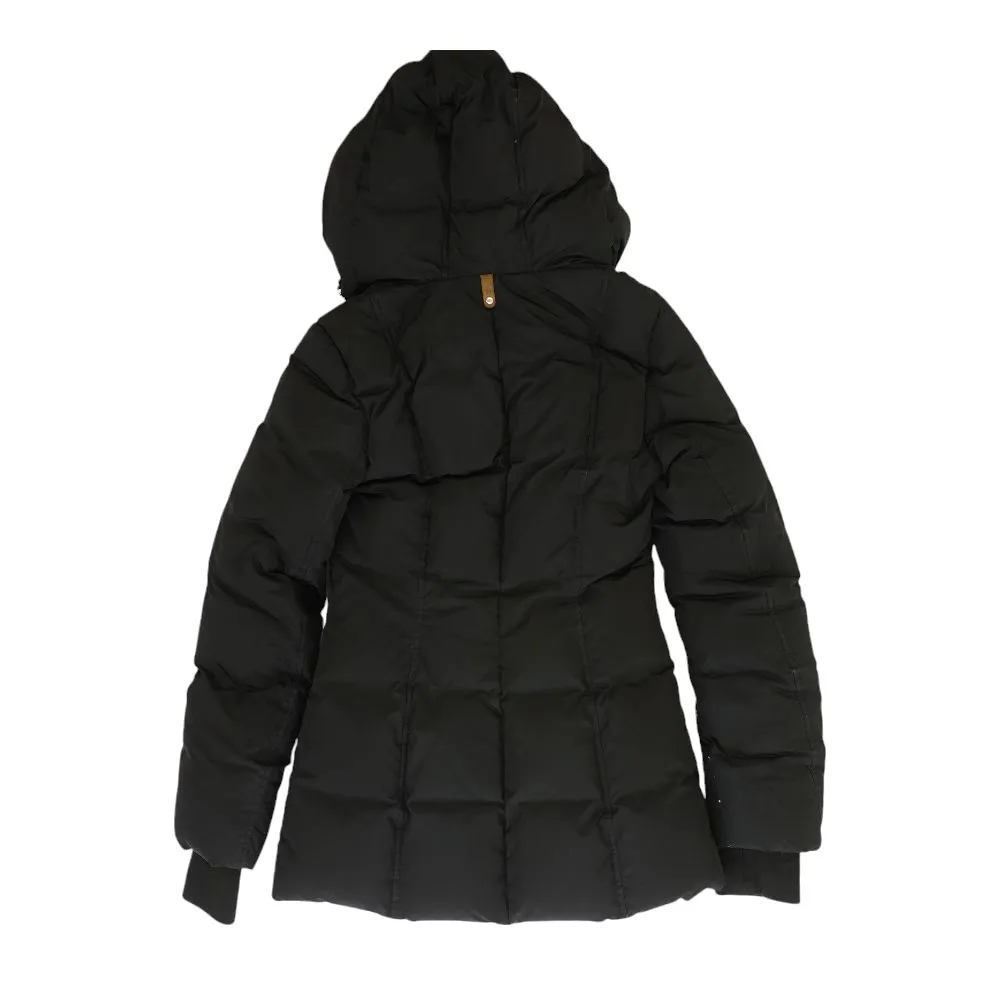 Black Solid Down Puffer Jacket