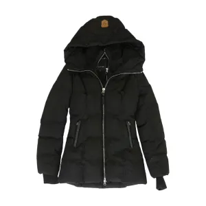 Black Solid Down Puffer Jacket