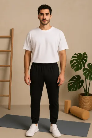 Black Unisex Plain Sports & Yoga trousers