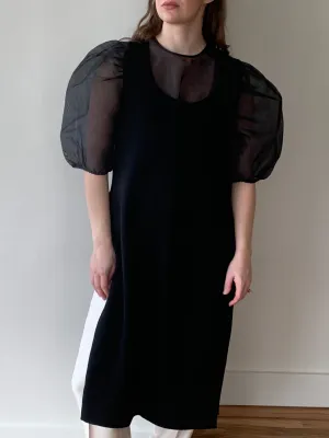 Black wool layering dress