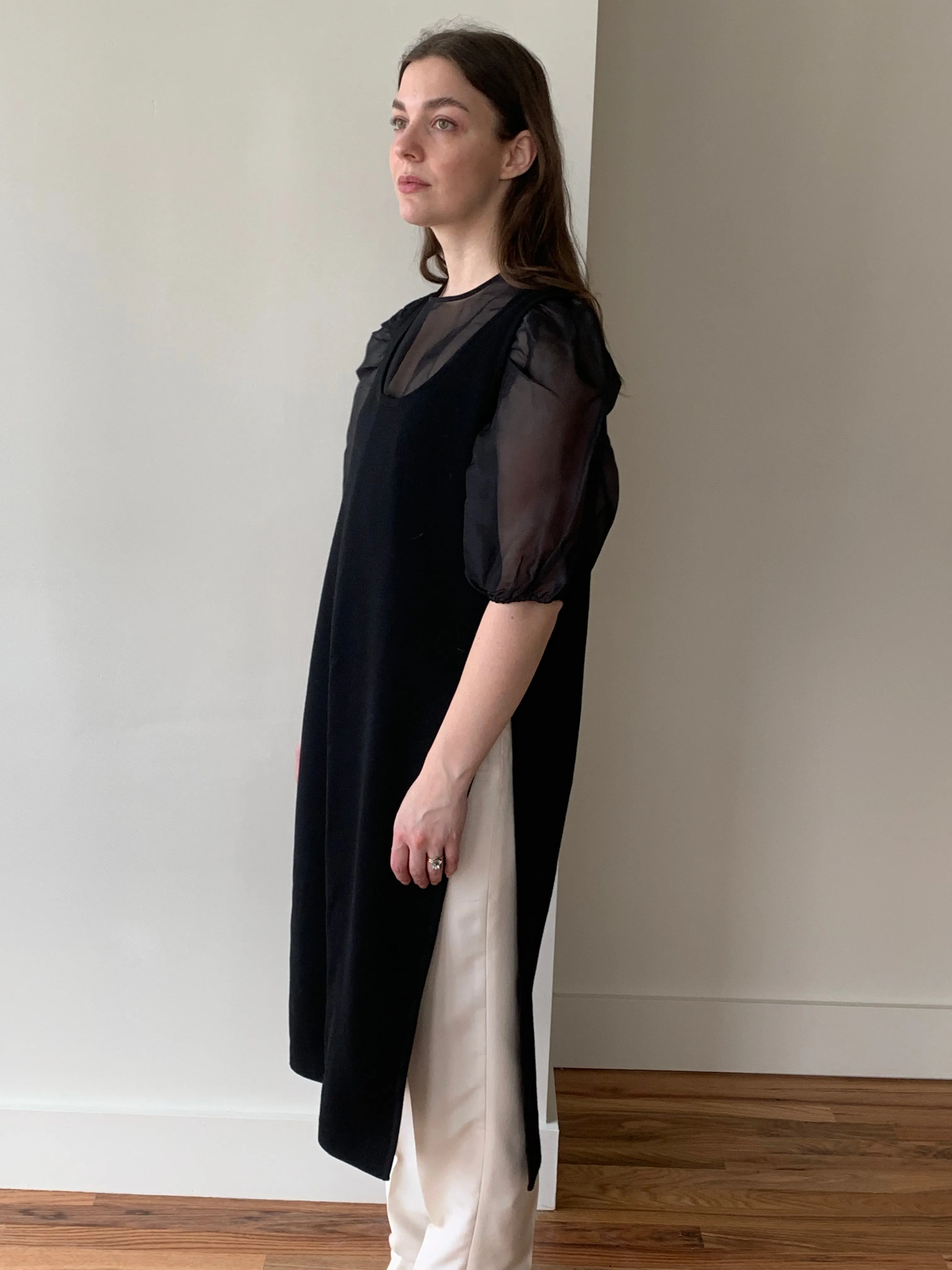 Black wool layering dress