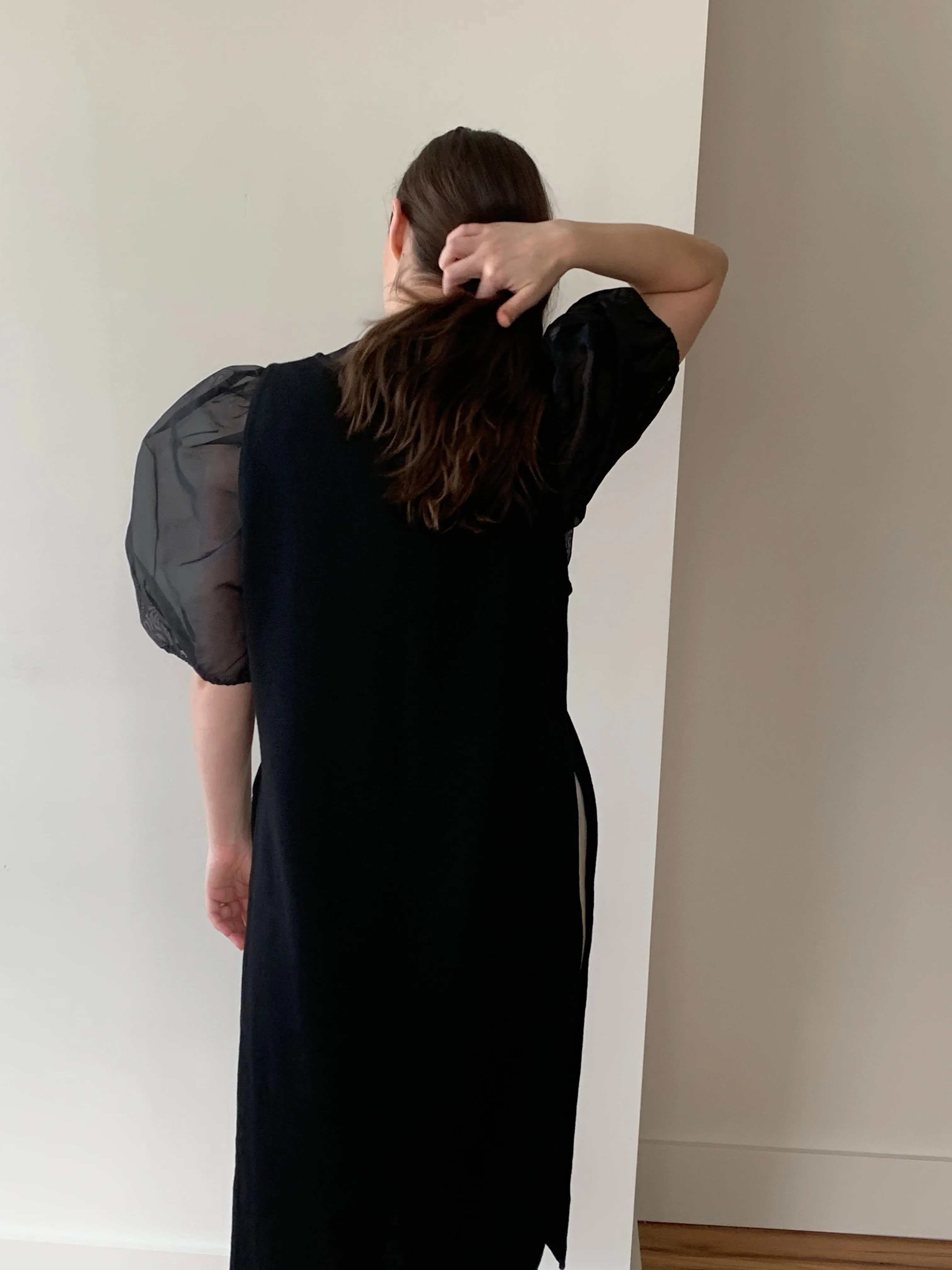 Black wool layering dress
