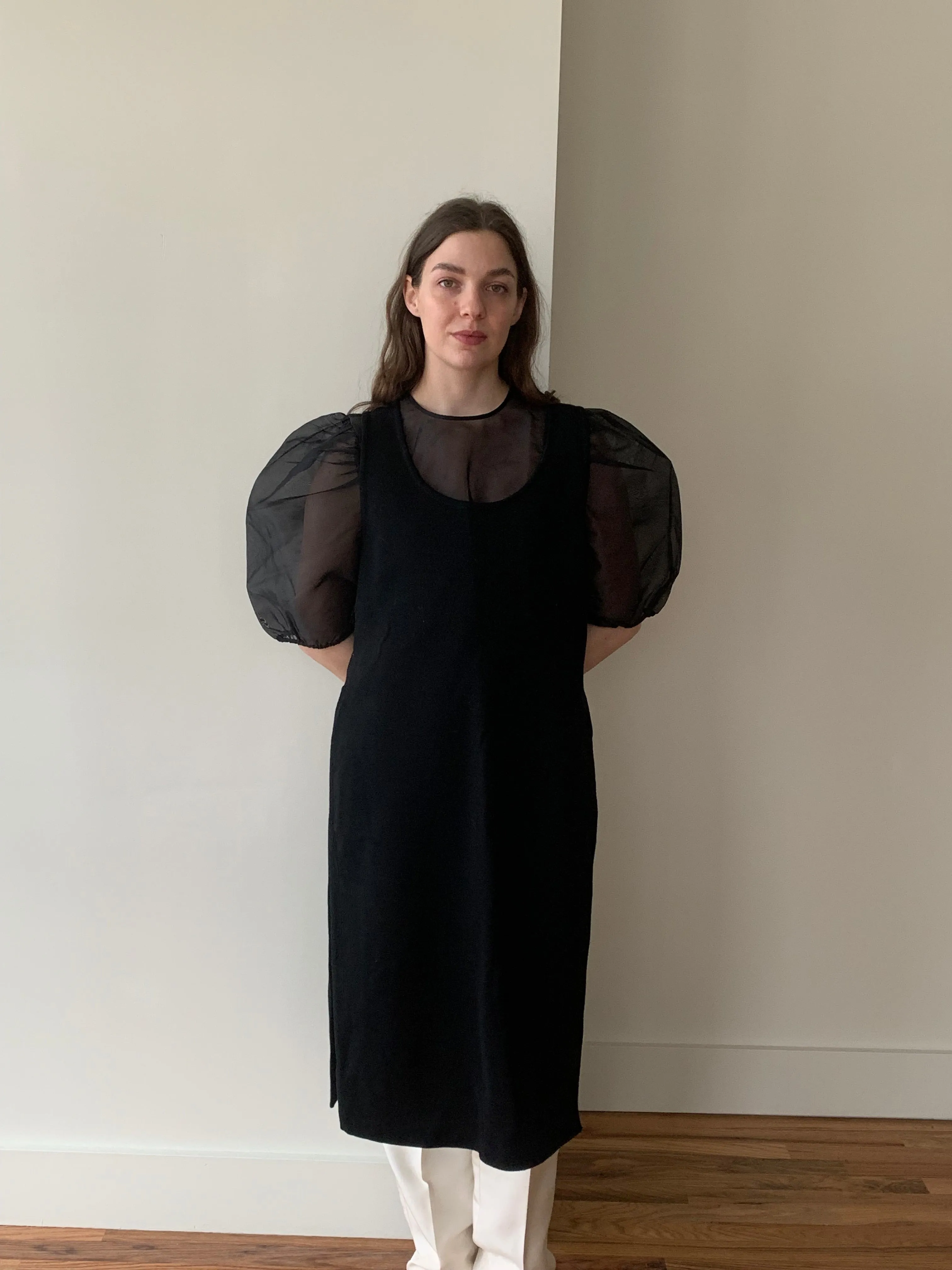 Black wool layering dress