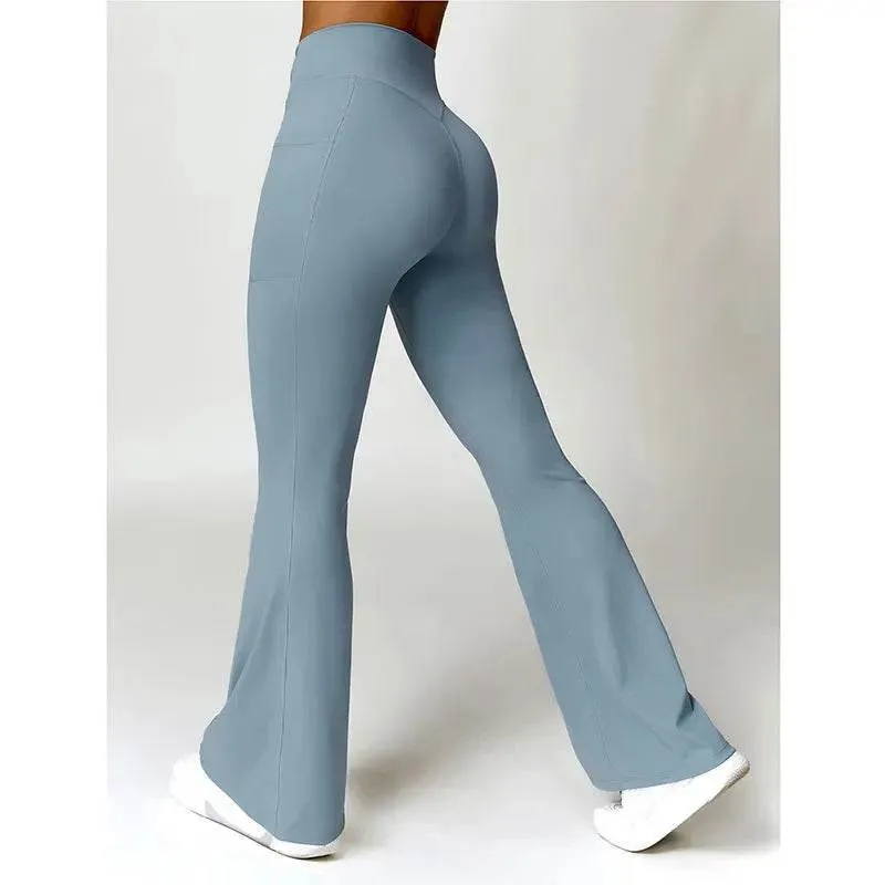 Blue Flare Leggings Trendy and Comfortable for Women