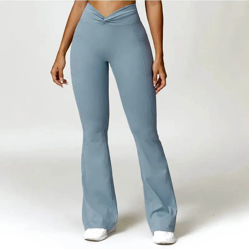 Blue Flare Leggings Trendy and Comfortable for Women