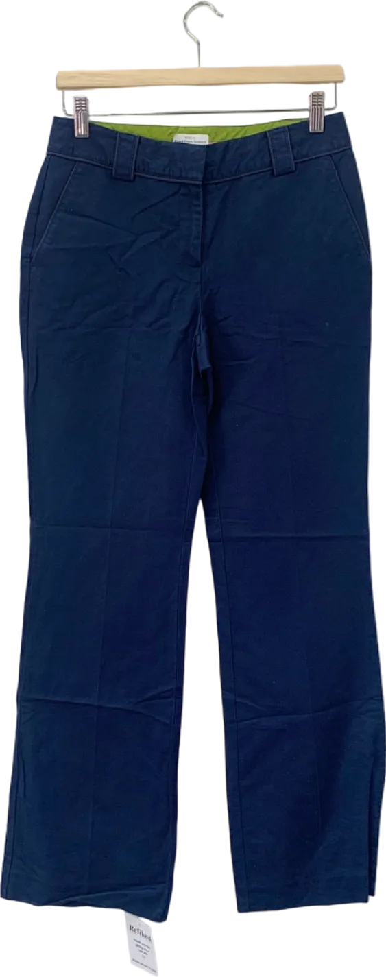Boden Navy Flared Linen Trousers Size 8L