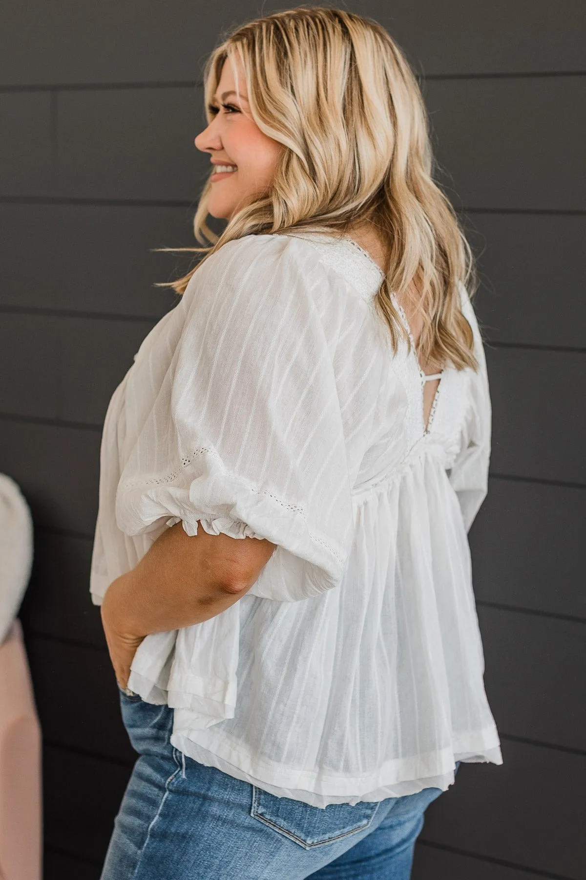 Bohemian Beauty Babydoll Top- Off-White