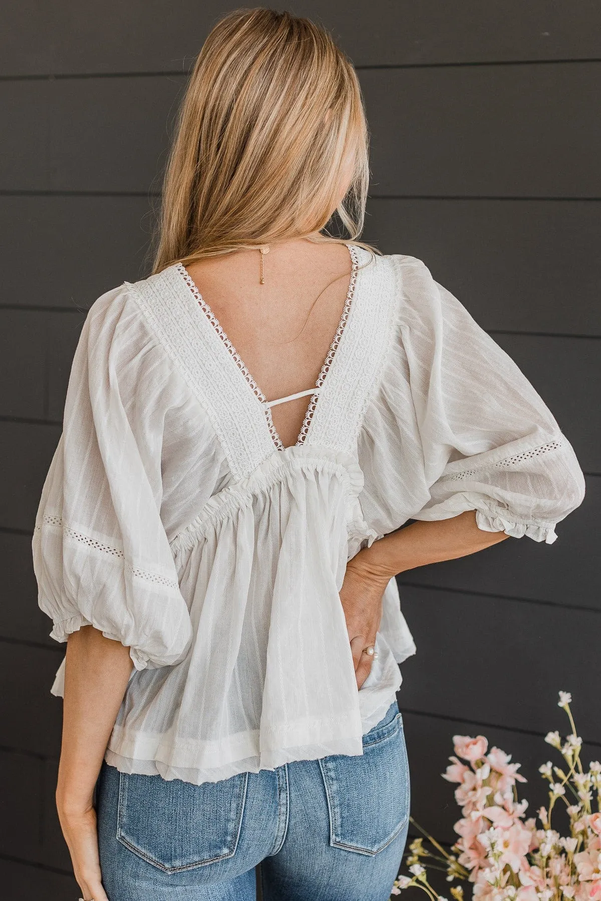 Bohemian Beauty Babydoll Top- Off-White