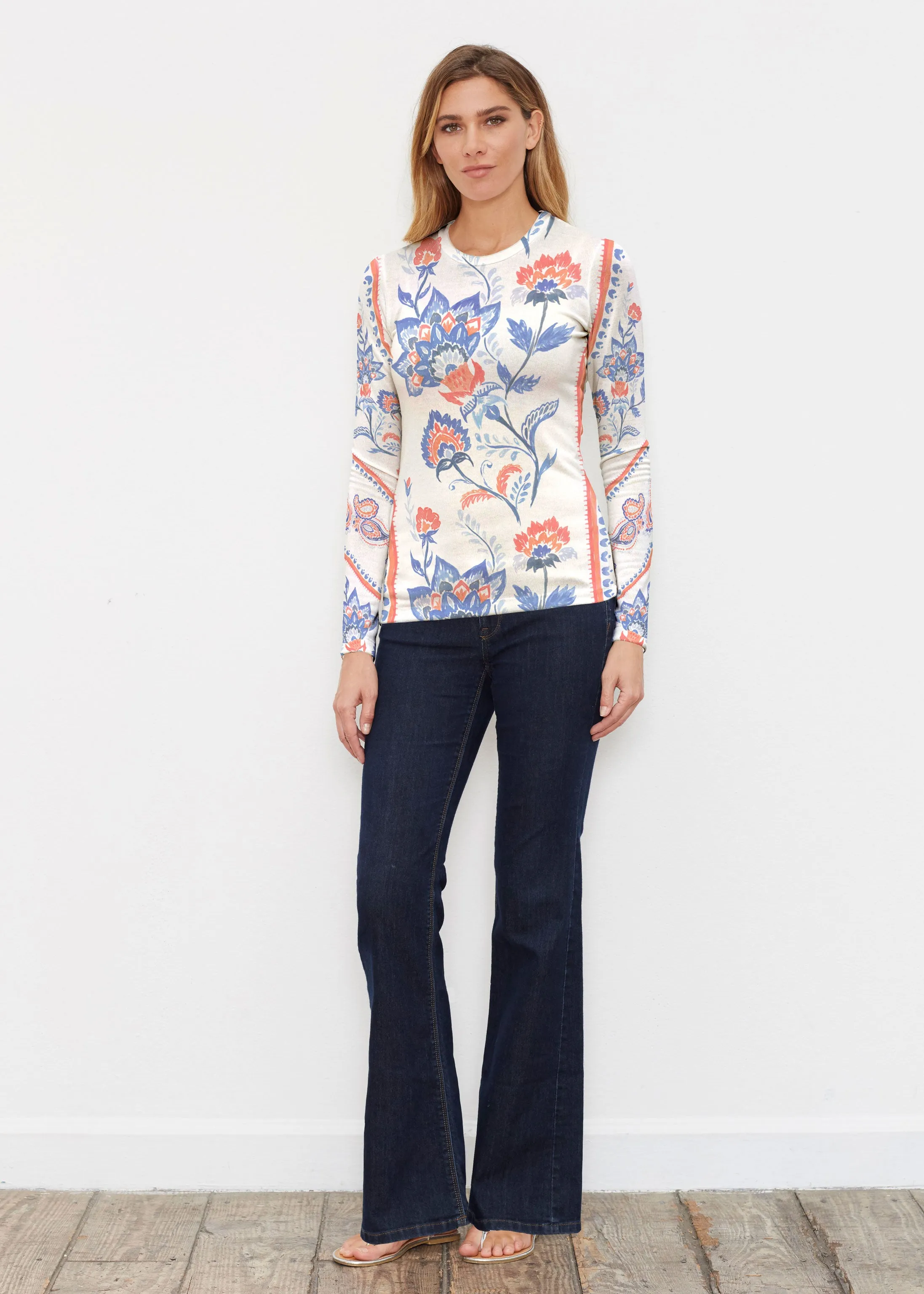 Bohemian Chintz (7847) ~ Butterknit Long Sleeve Crew Top