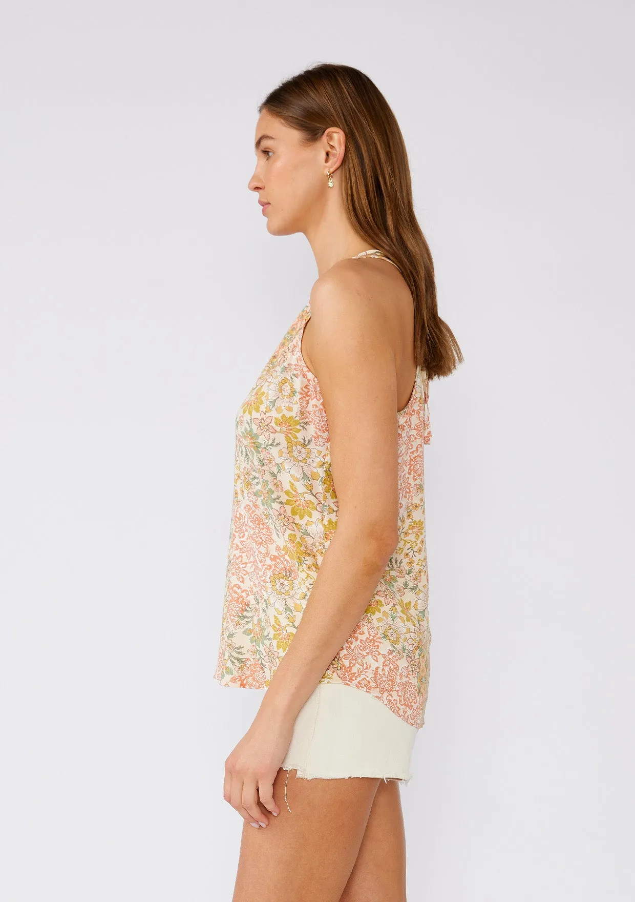 Bohemian Floral V Neck Racerback Tank Top