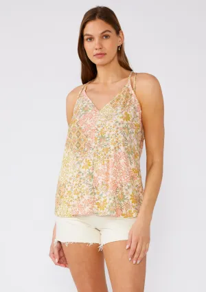 Bohemian Floral V Neck Racerback Tank Top