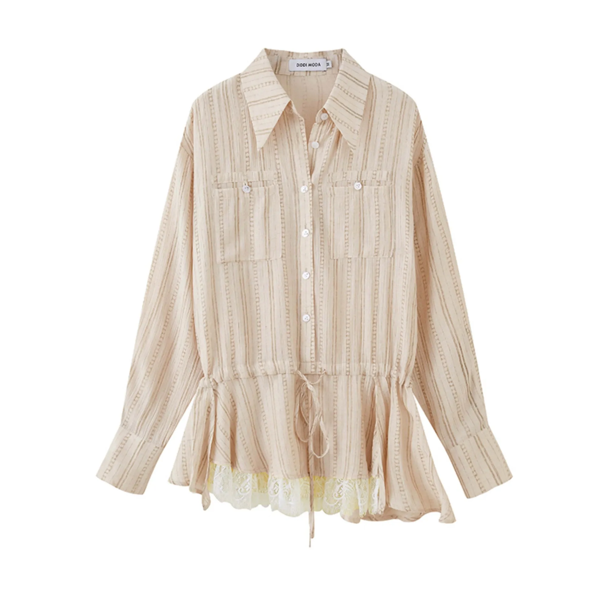 Bohemian Lace Drawstring Shirt