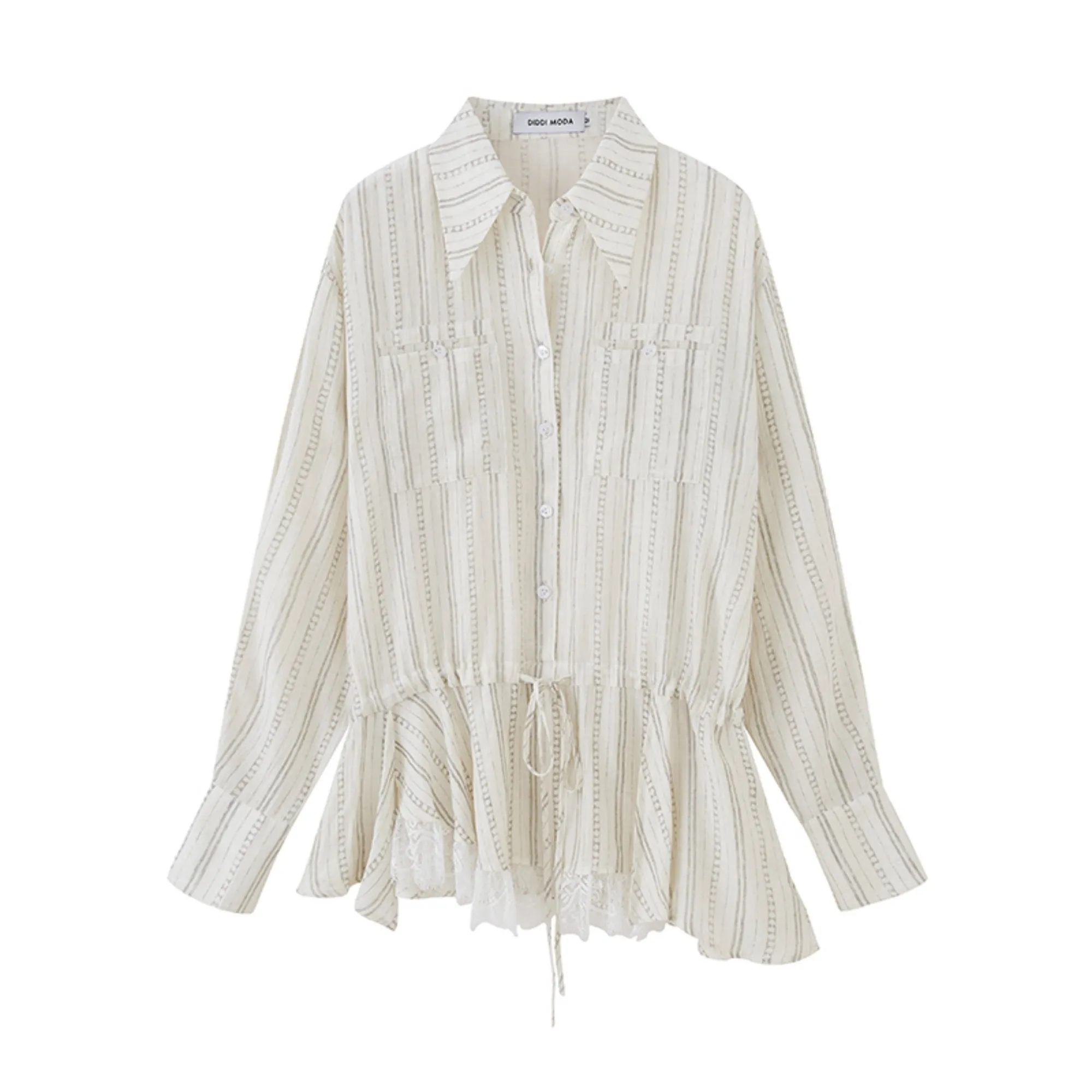 Bohemian Lace Drawstring Shirt