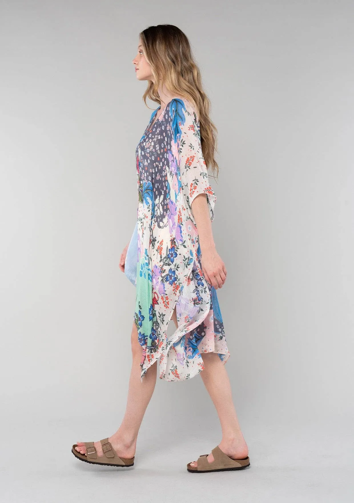Bohemian Multi Floral Open Front Kimono