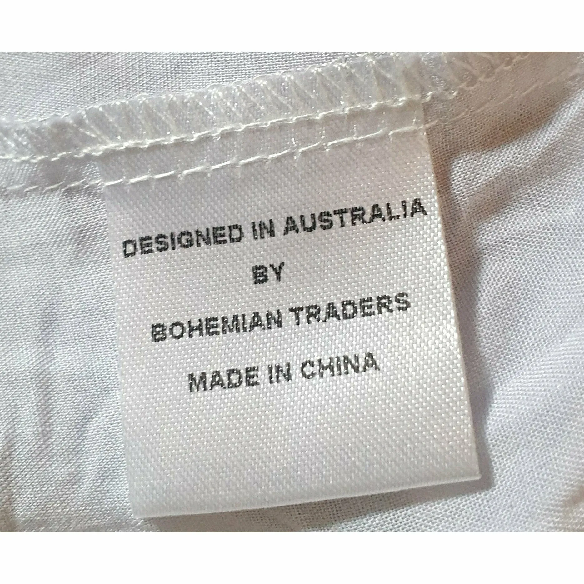 Bohemian Traders white white with black polka dots size L (best fits 16)