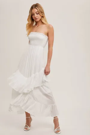 Boho Babe Strapless Smocked Dress
