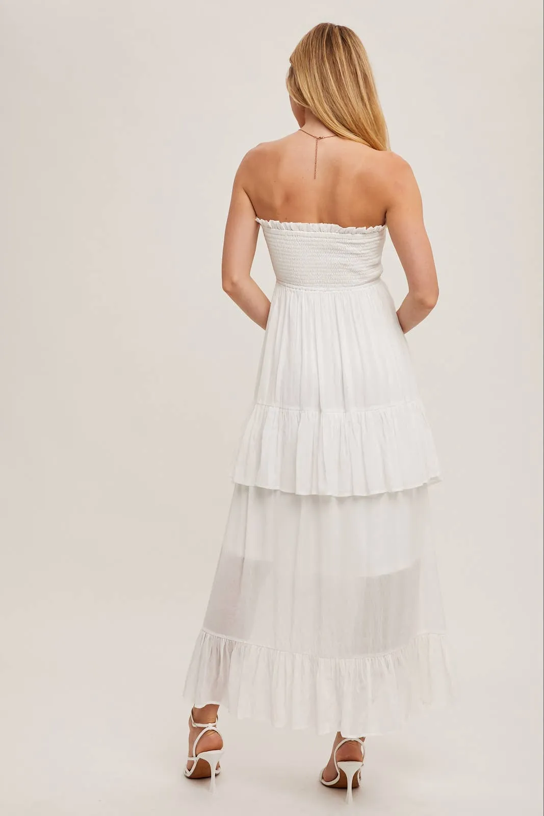 Boho Babe Strapless Smocked Dress