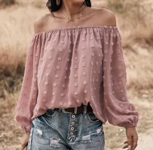 Boho Chic Off-Shoulder Sheer Blouse