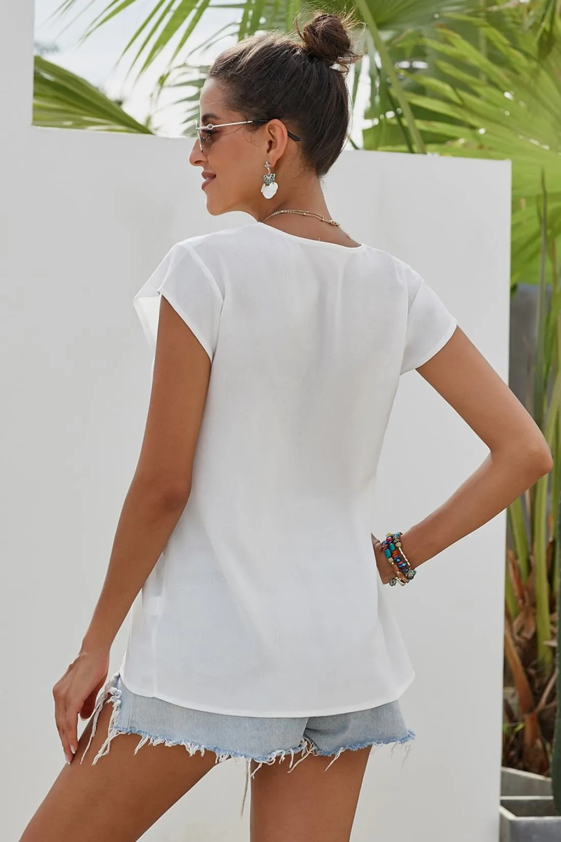 Boho Embroidered Shift Blouse - Sample Item 50% Off (Final Sale)