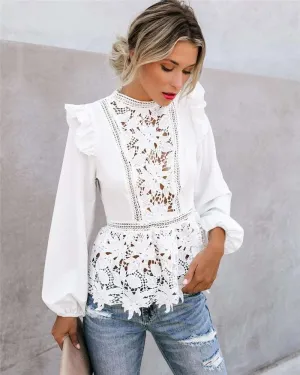 Boho Floral Lace Tops