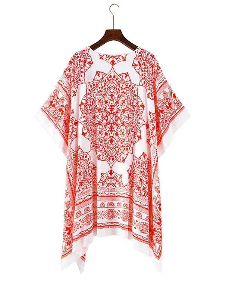 Boho Floral Printed Pattern Cardigan