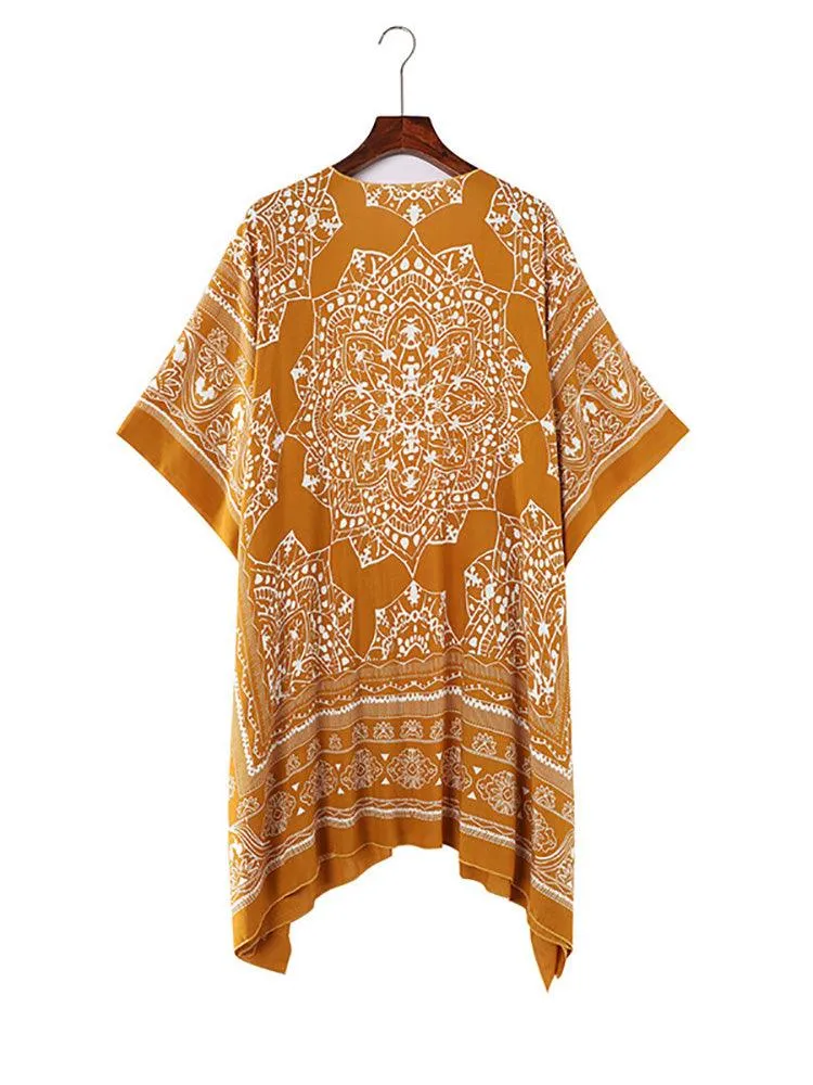 Boho Floral Printed Pattern Cardigan