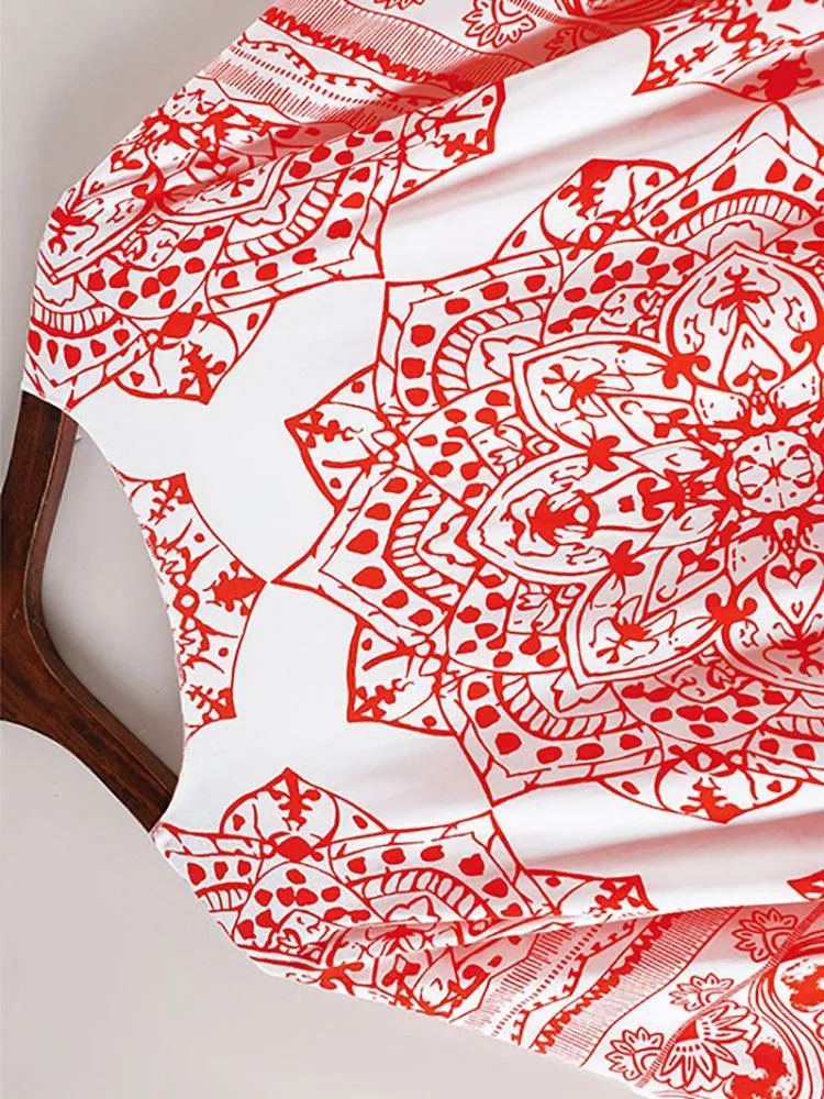 Boho Floral Printed Pattern Cardigan