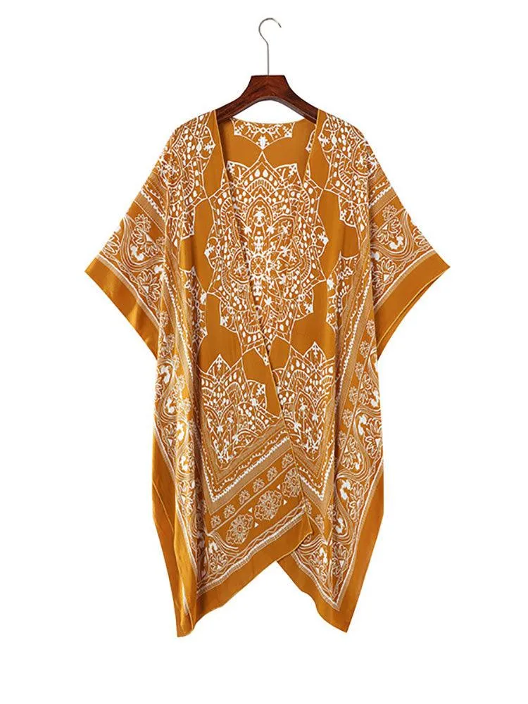 Boho Floral Printed Pattern Cardigan