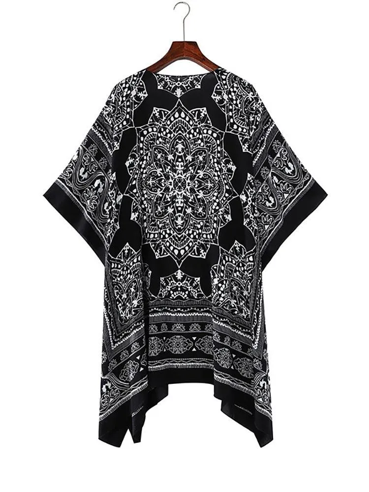 Boho Floral Printed Pattern Cardigan