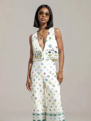 Boho Floral Vest