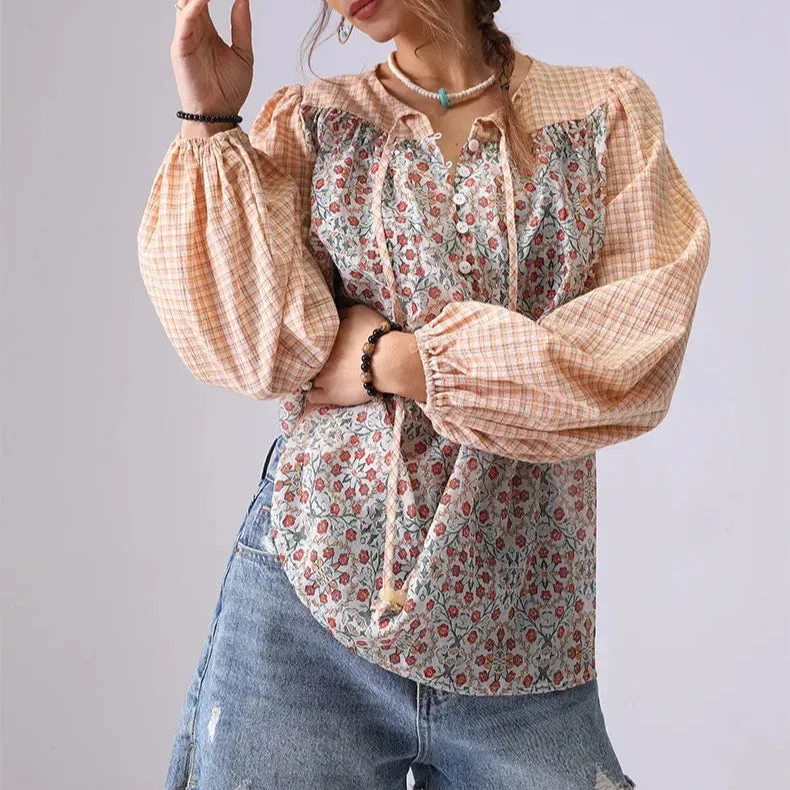 Boho Garden Tie Blouse