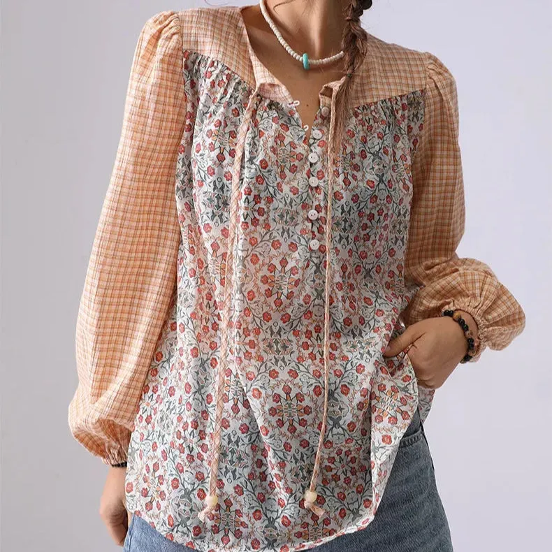 Boho Garden Tie Blouse