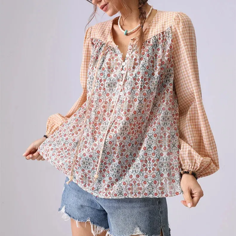 Boho Garden Tie Blouse