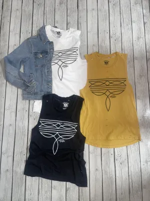 Boot Stitch Destroyed Tank Top