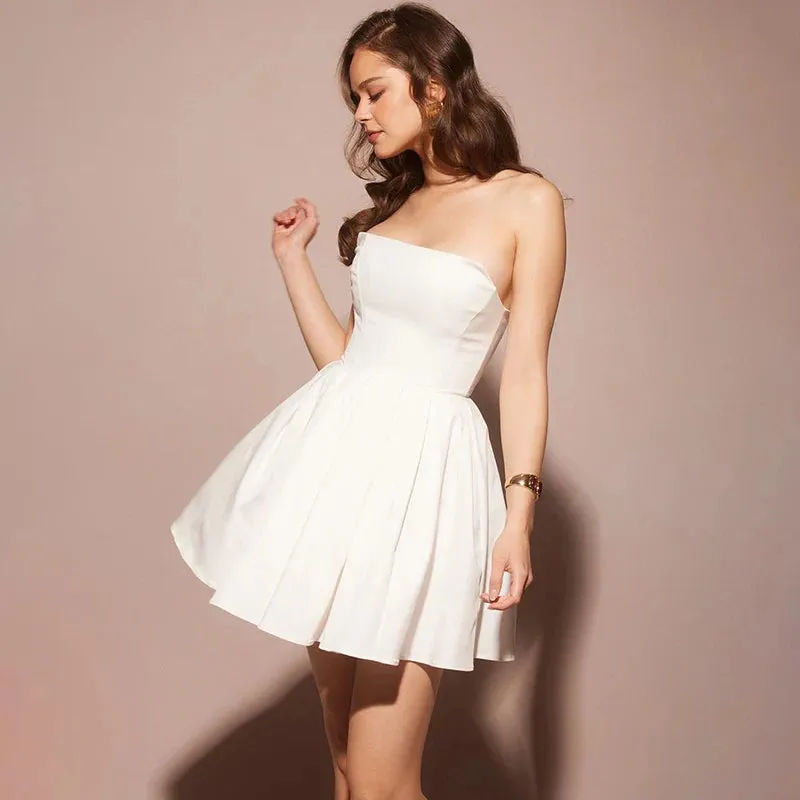 Bow Bandage A-line Spaghetti Strap Summer Nightclub Sexy Party Mini Dress