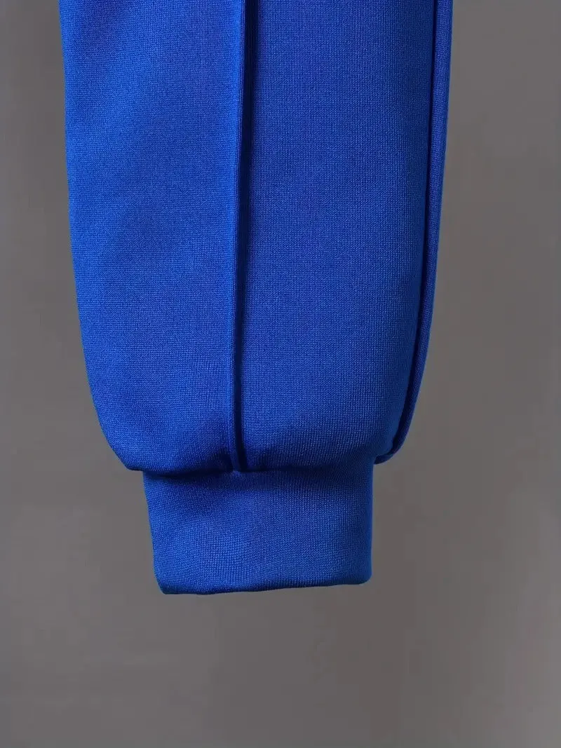 Boy's Capped Graphic Design  Blue Sweat Suit