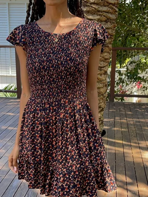 Bridie Vintage-Inspired Floral Short Dress