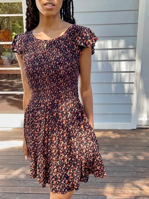 Bridie Vintage-Inspired Floral Short Dress